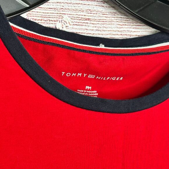 Tommy Hilfiger Red Short Sleeve Trendy Y2K Vibes T-Shirt Dress Medium Petite - Picture 10 of 10